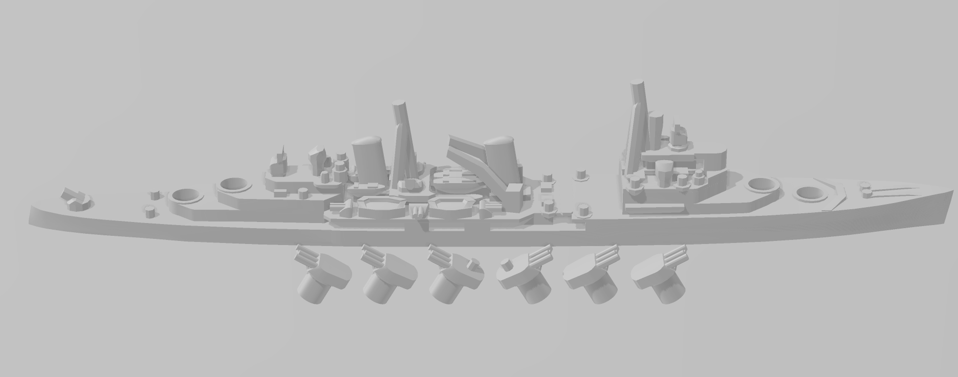 Edinburgh - UK Royal Navy - Rotating Turret - Wargaming - Naval Miniature