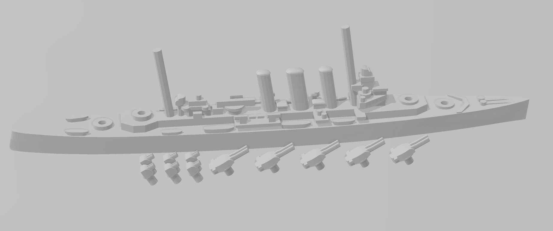 Australia - Kent Class - UK Royal Navy - Rotating Turret - Wargaming - Naval Miniature