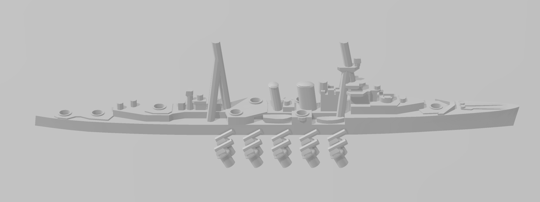 Ceres - C Class - UK Royal Navy - Rotating Turret - Wargaming - Naval Miniature