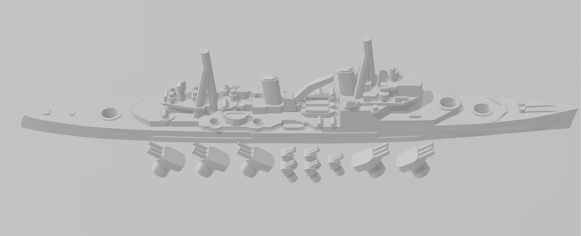 Southampton - 1944 Variant - UK Royal Navy - Rotating Turret - Wargaming - Naval Miniature