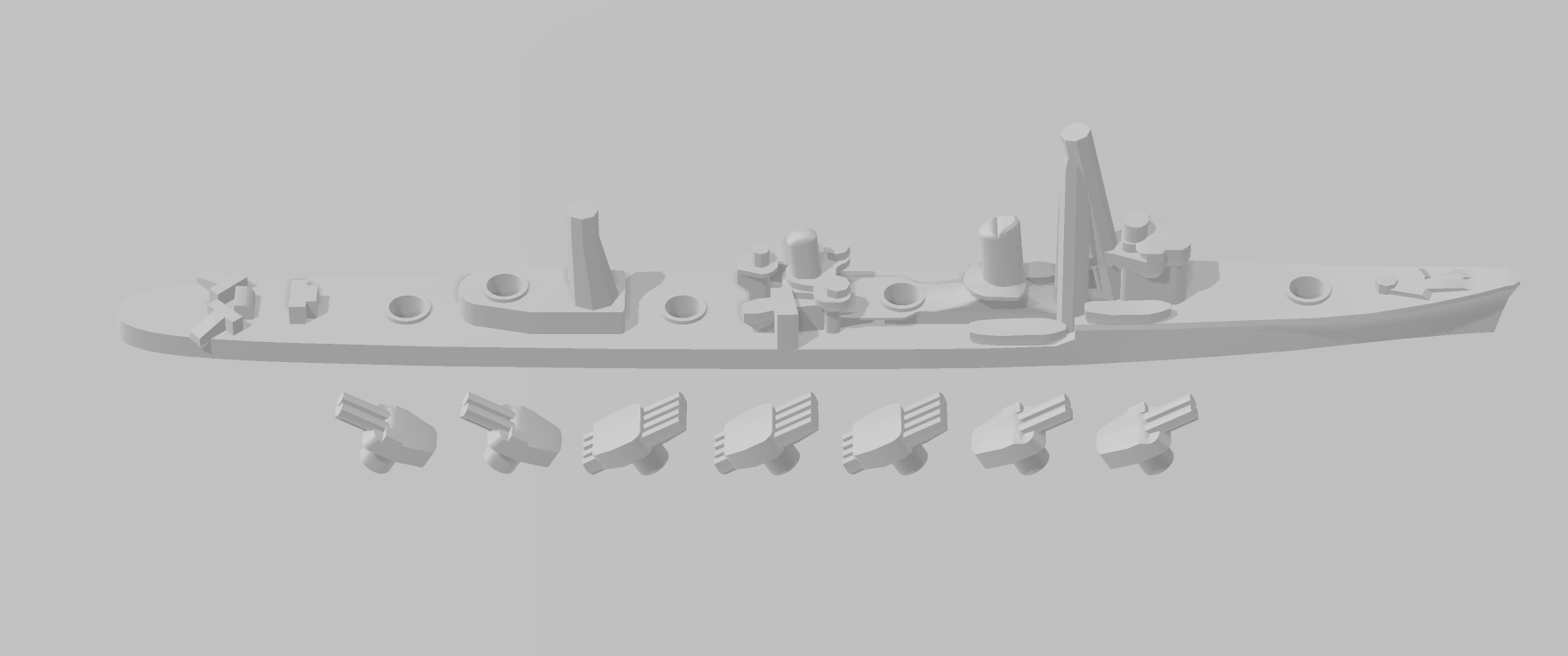 Asashio - IJN - Rotating Turret - Wargaming - Naval Miniature