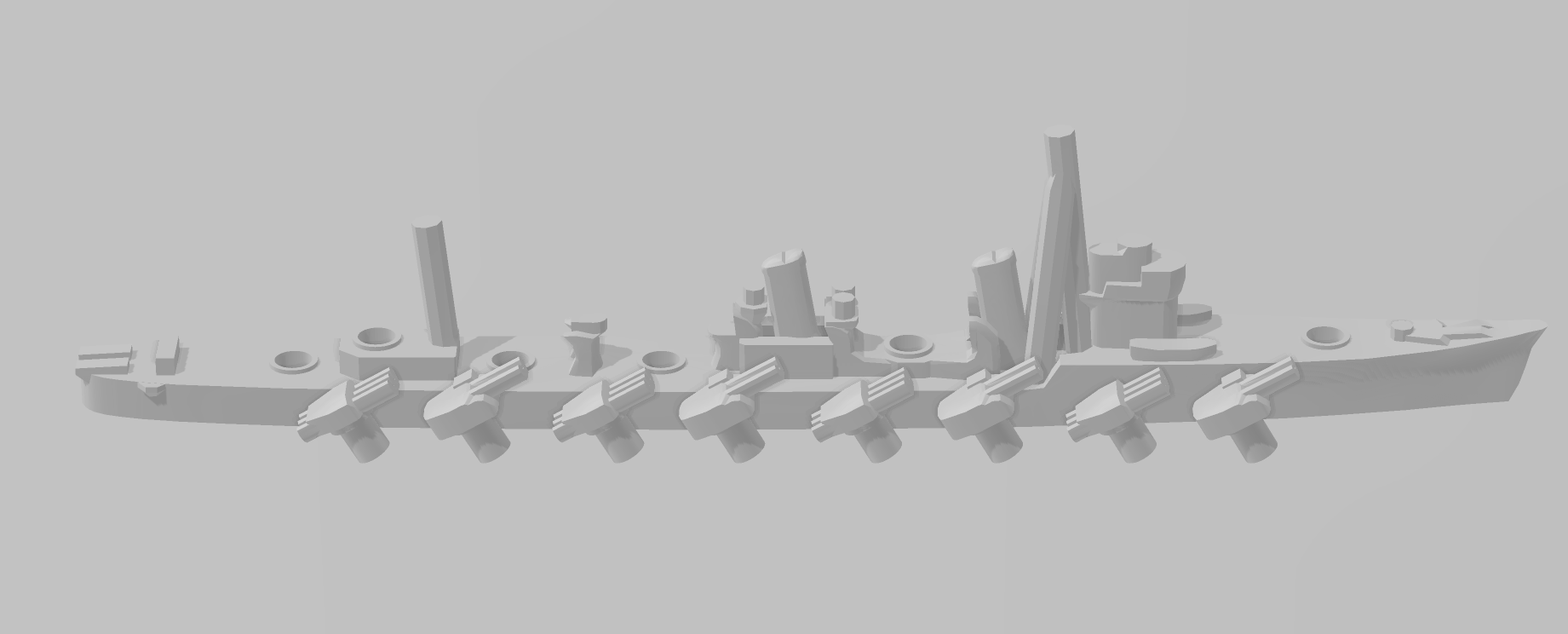 Fubuki - 1939 Variant - IJN - Rotating Turret - Wargaming - Naval Miniature