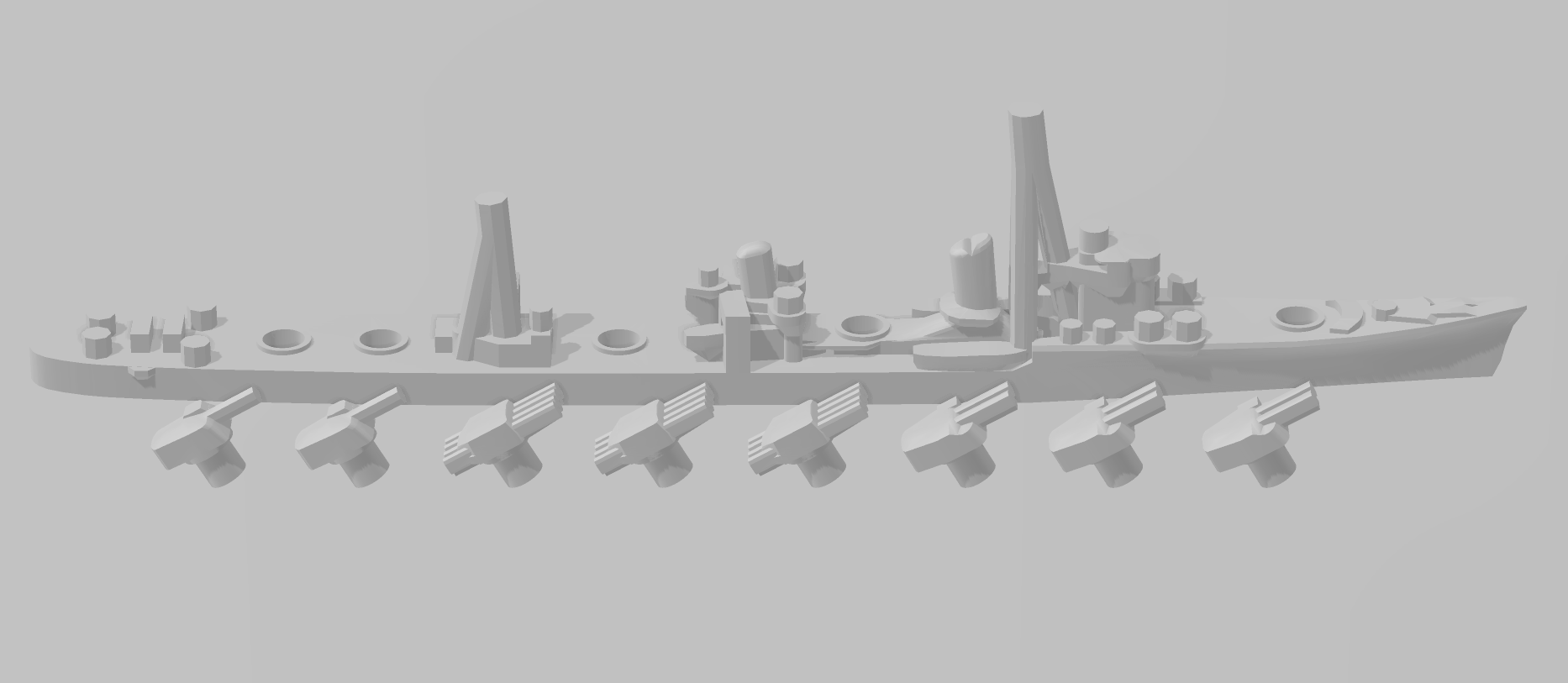 Shiratsuyu - IJN - Rotating Turret - Wargaming - Naval Miniature