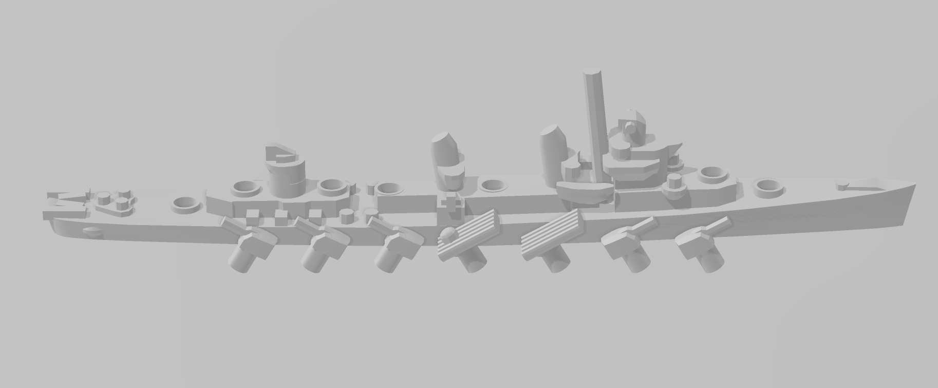 Fletcher - V2 - USN - Rotating Turret - Wargaming - Naval Miniature