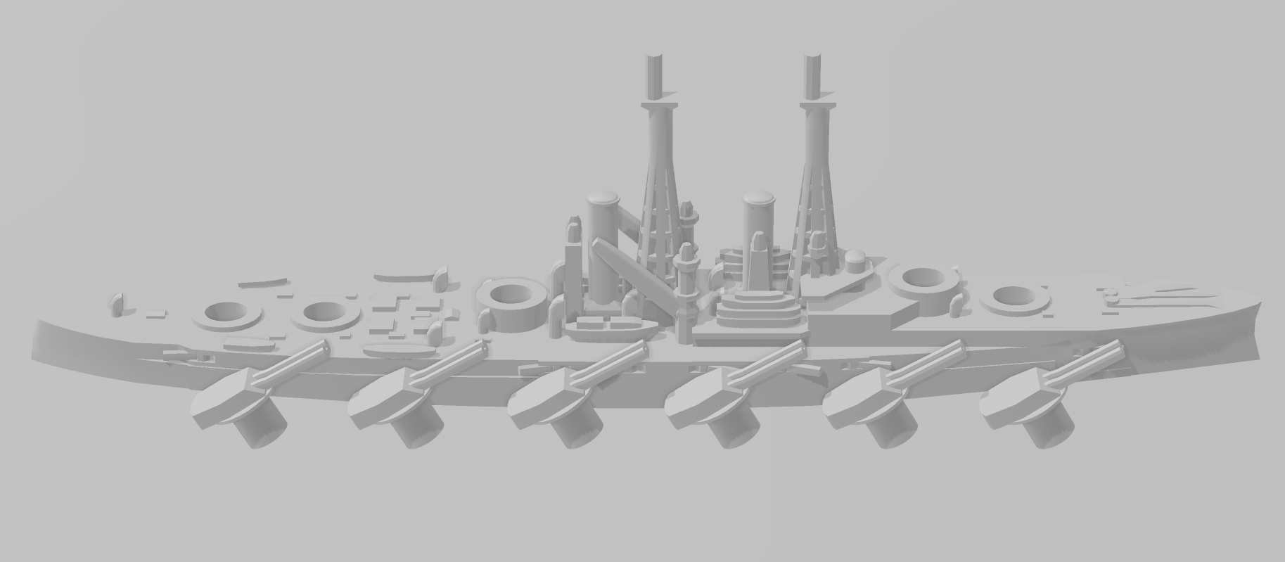 Delaware - USN - Rotating Turret - Wargaming - Naval Miniature