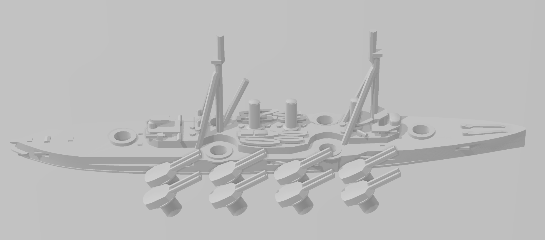 Kawachi - IJN - Rotating Turret - Wargaming - Naval Miniature