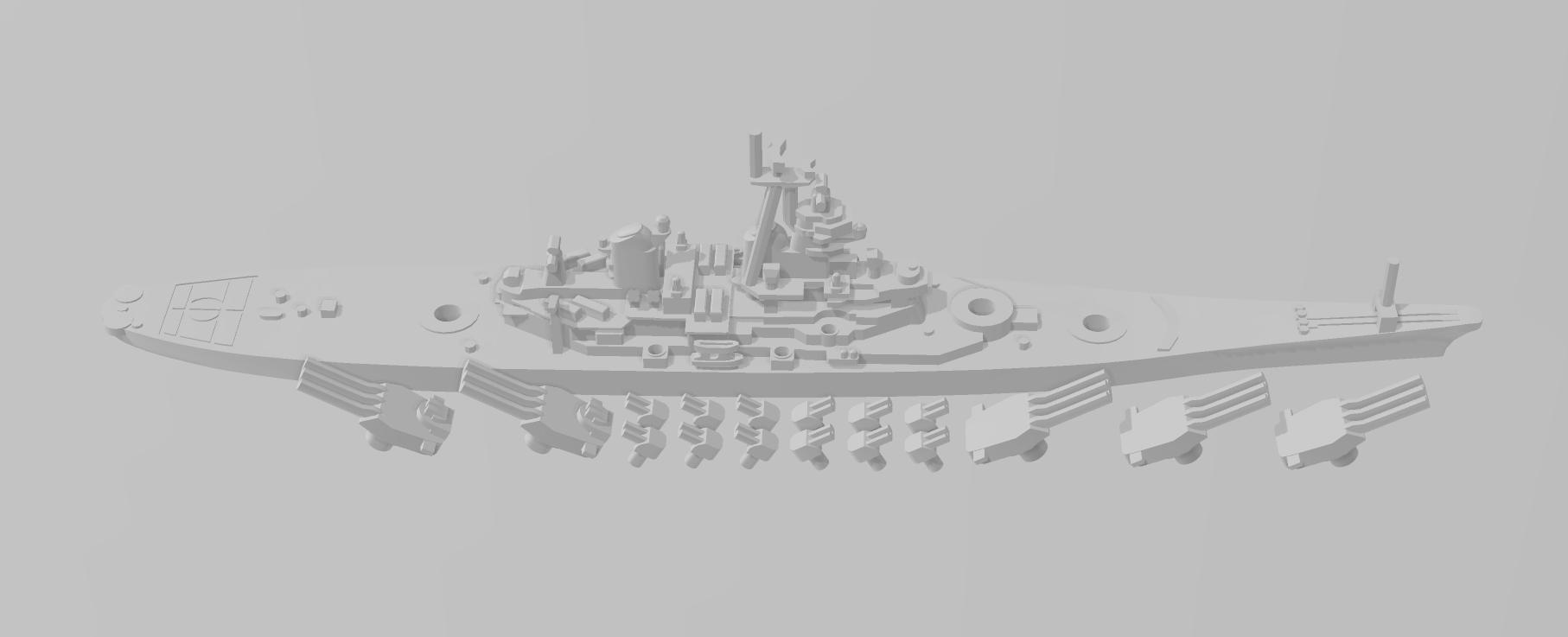 Missouri - 1992 Variant - USN - Rotating Turret - Wargaming - Naval Miniature