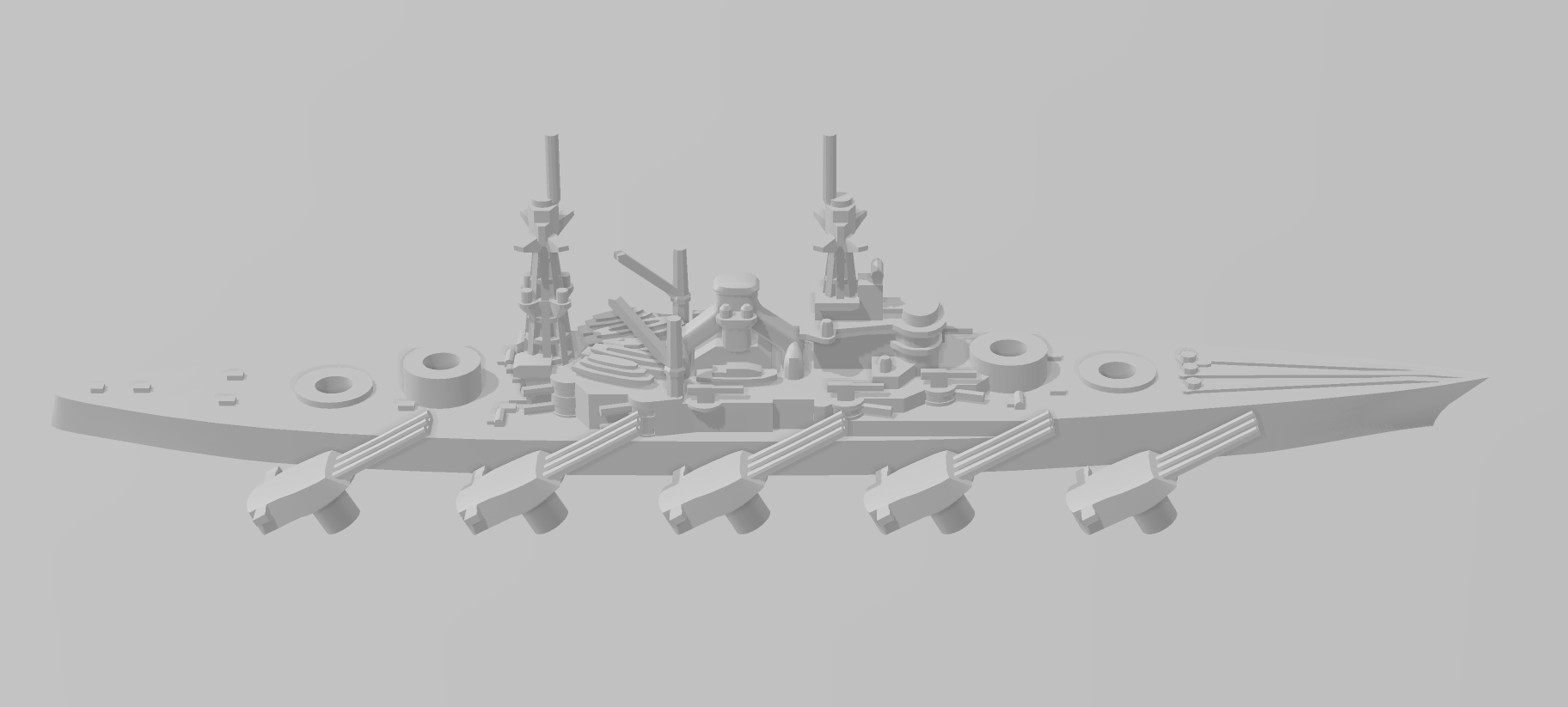 South Dakota - BB49 - 1920 Variant - USN - Rotating Turret - Wargaming - Naval Miniature