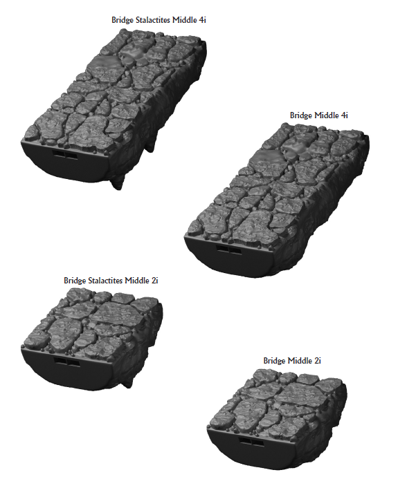 Lost Caverns Bridges - 28 mm / 1" - DragonLock - DND - Pathfinder - RPG - Dungeon & Dragons - Terrain - Fat Dragon Games