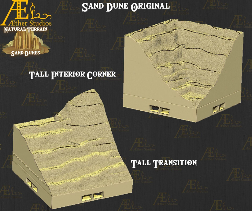 Sand Dunes Part 3 - Pathfinder - Dungeons & Dragons - RPG - Tabletop-Terrain - 28 mm / 1"- Aether Studios