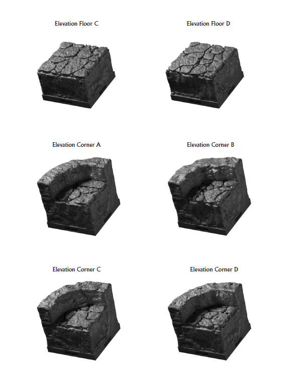 Cave Elevations Part 1 - 28 mm / 1" - DragonLock - DND - Pathfinder - RPG - Terrain - Dungeon & Dragons - Fat Dragon Games