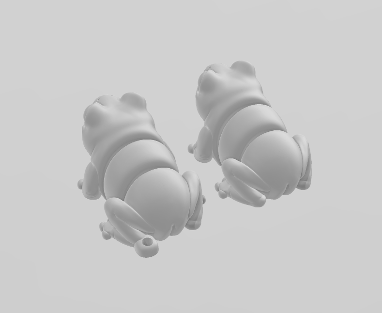 Articulated Tiny Butt Frog - Keychain - Desk Ornament - ZOU3D