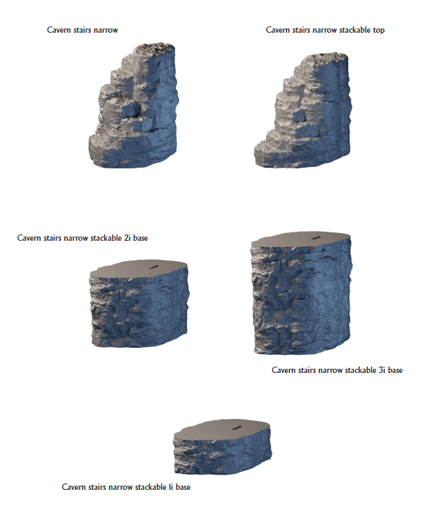 Cavern Modular Stairs - Lost Dungeons - DragonLock - DND - Pathfinder - RPG - Dungeon & Dragons - 28 mm/ 1" - Terrain - Fat Dragon Games