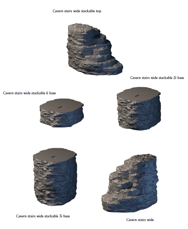 Cavern Modular Stairs - Lost Dungeons - DragonLock - DND - Pathfinder - RPG - Dungeon & Dragons - 28 mm/ 1" - Terrain - Fat Dragon Games