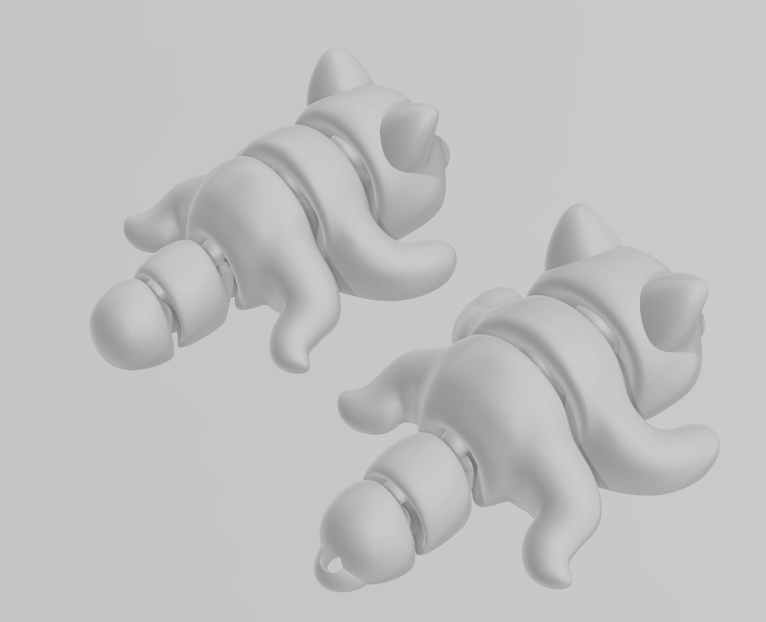 Tiny Baby Cat - Articulated - Keychain - Desk Ornament - ZOU3D