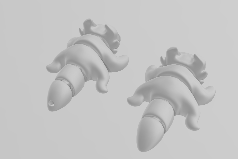 Tiny Baby Dragon - Articulated - Keychain - Desk Ornament - ZOU3D