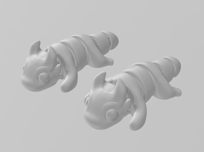 Baby Dragon 2 - Articulated - Keychain - Desk Ornament - ZOU3D