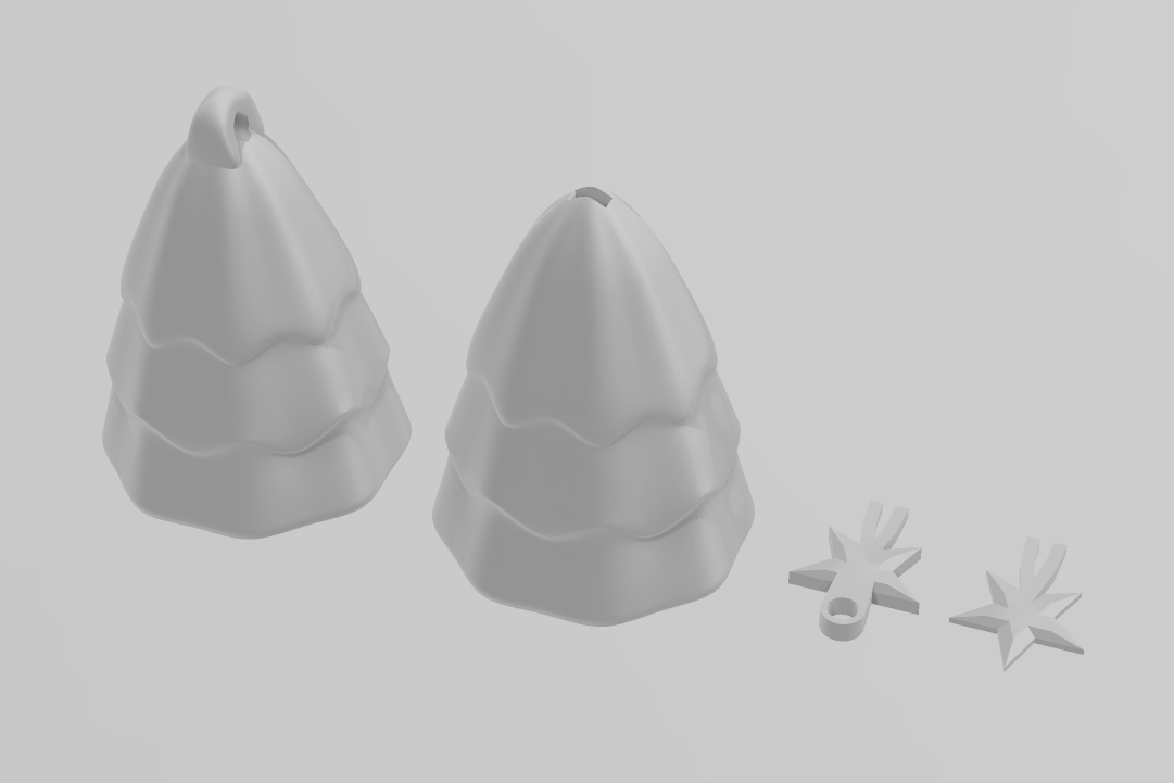 Christmas Tree - Articulated - Keychain - Desk Ornament - ZOU3D