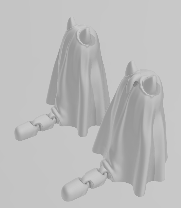 Ghost Cat - Articulated - Keychain - Desk Ornament - ZOU3D