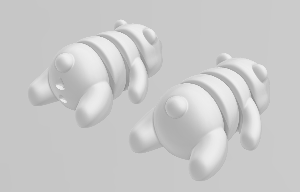 Baby Bear - Articulated - Keychain - Desk Ornament - ZOU3D