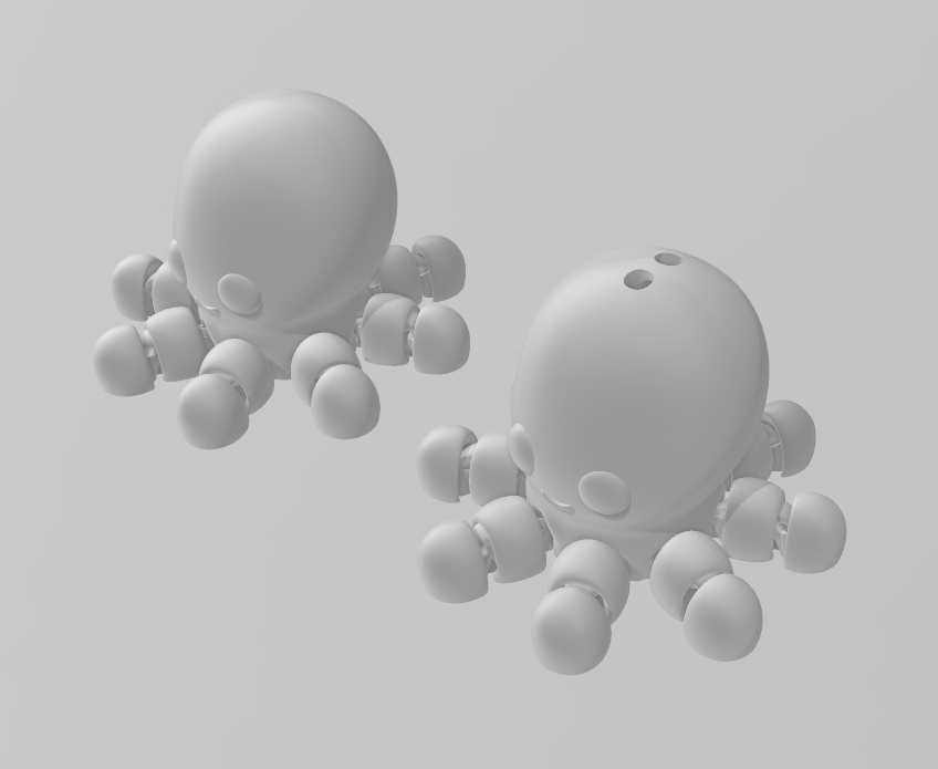 Articulated Baby Octopus - Articulated - Keychain - Desk Ornament - ZOU3D