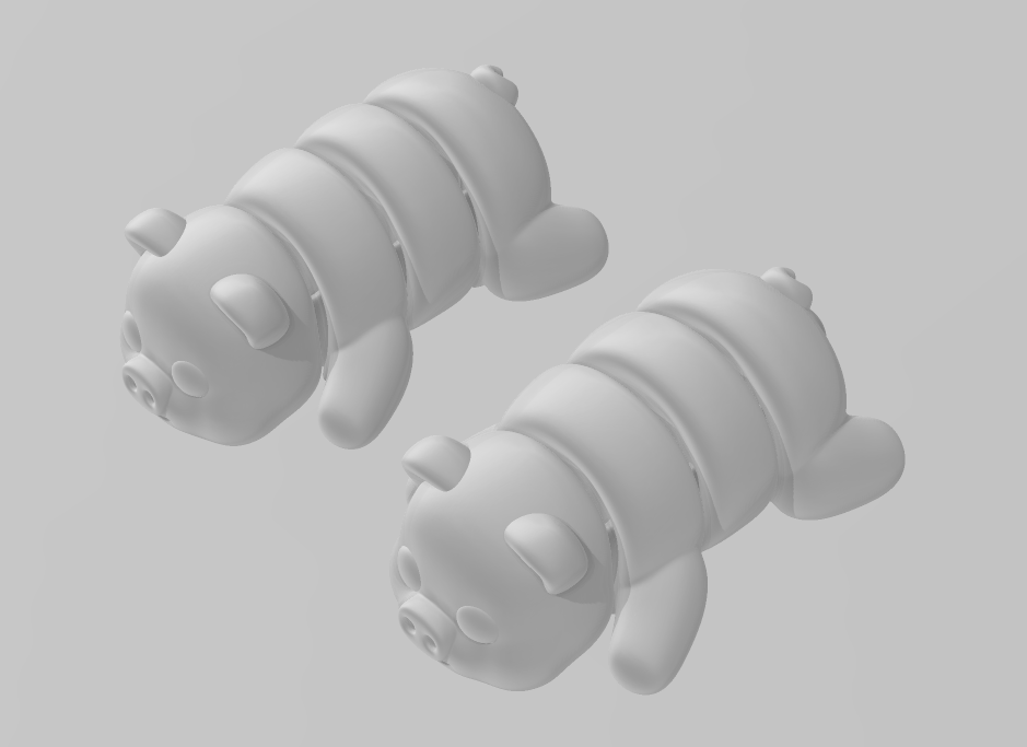 Articulated Baby Pig - Articulated - Keychain - Desk Ornament - ZOU3D