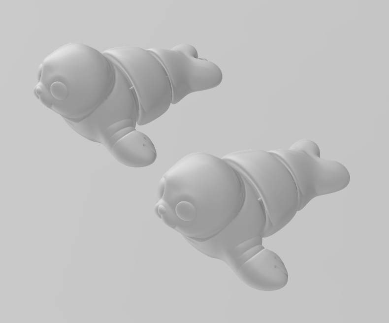 Articulated Baby Seal - Articulated - Keychain - Desk Ornament - ZOU3D