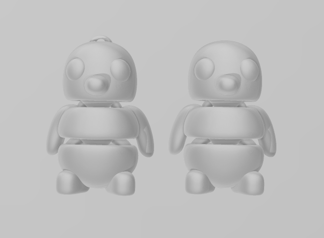 Tiny Penguin - Articulated - Keychain - Desk Ornament - ZOU3D