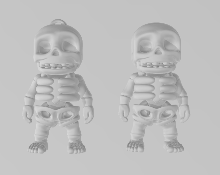 Tiny Skull - Articulated - Keychain - Desk Ornament - ZOU3D