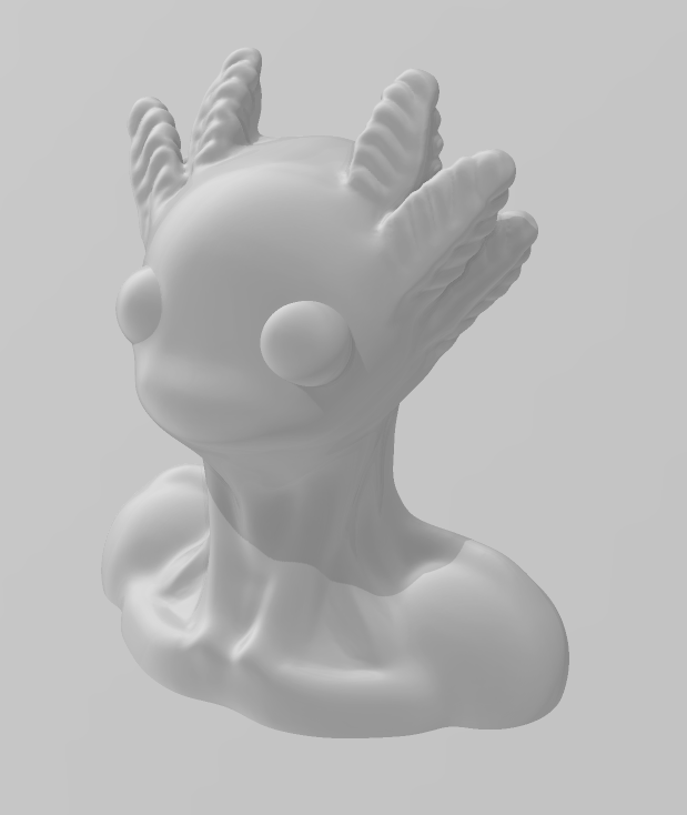 Alien Axolotl Bust- Articulated - Keychain - Desk Ornament - ZOU3D