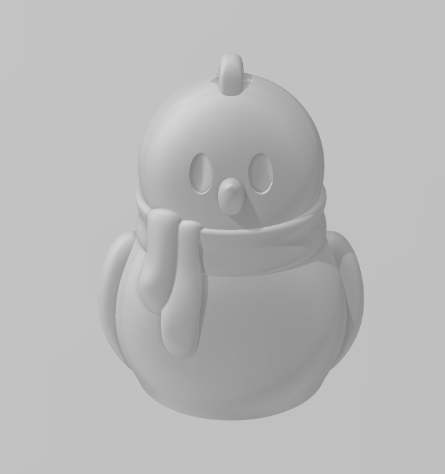 Snowman With Nose Keychain - Articulated - Keychain - Desk Ornament - ZOU3D