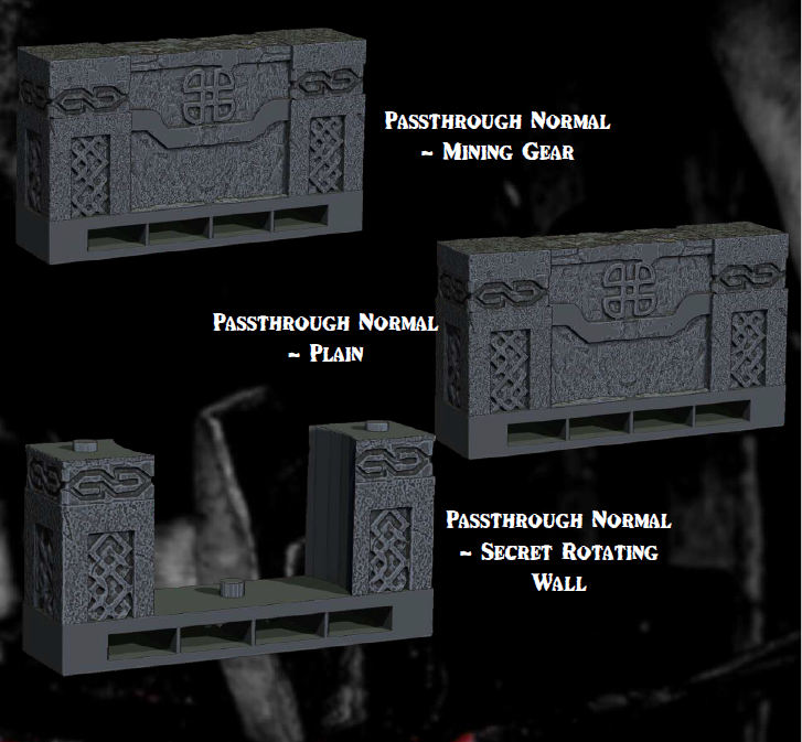 Dwarven Clip on Walls - Pathfinder - Dungeons & Dragons - RPG - Tabletop -Terrain - 28 mm / 1"- Aether Studios