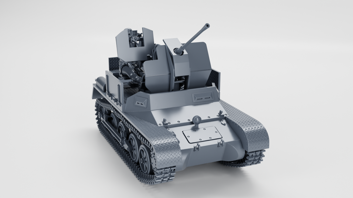 Flakpanzer I - 2cm Flak 38(Sf.) auf Panzer I Ausf.A+Gunner - WWII - German Army - wargame3d- 28mm Scale