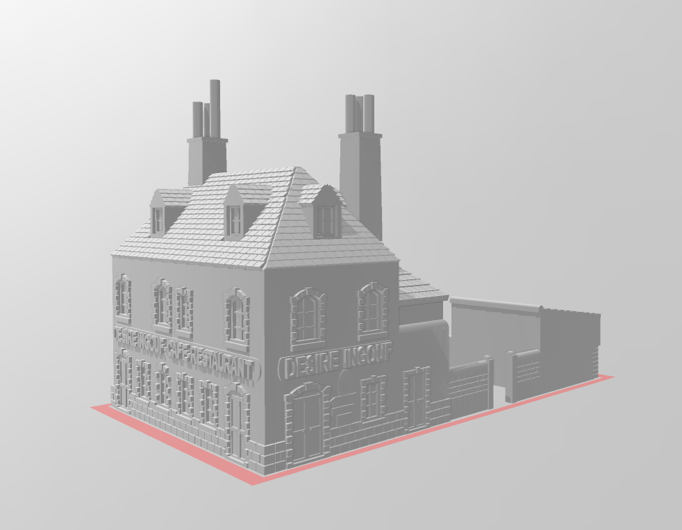 Cafe Ingouf - War Across Europe - Terrain - 28mm - 20mm - 15mm - WOW Buildings