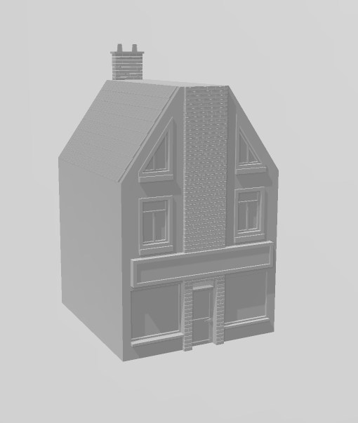 Dutch Town Shops - War Across Europe - Terrain - 28mm - 20mm - 15mm - WOW Buildings