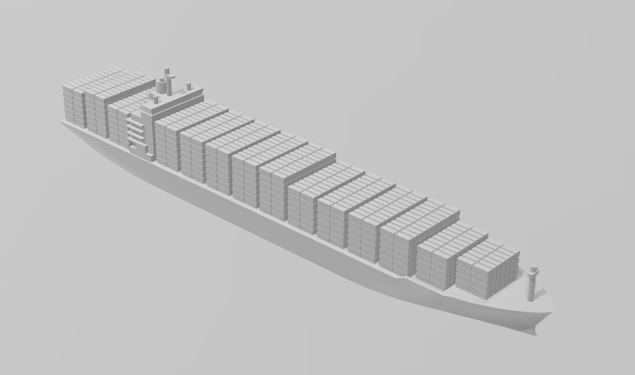 Container Carrier 3300TEU - Chinese Navy - Wargaming - Axis and Allies - Naval Miniature - Tabletop - Warships