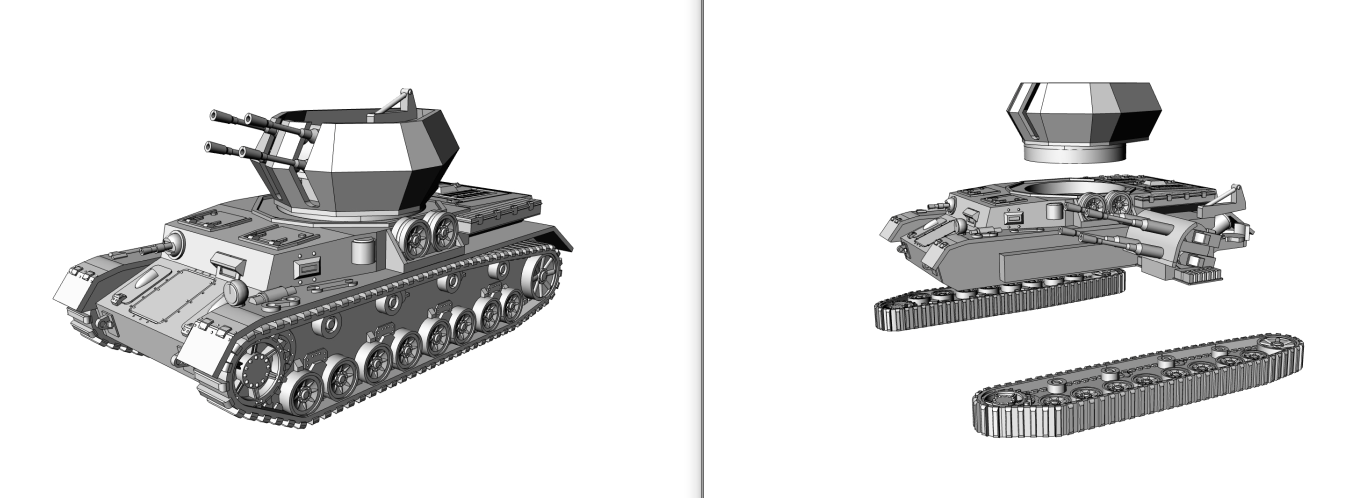 Flakpanzer IV Wirbelwind - German Army - 28mm Scale - wargame3d