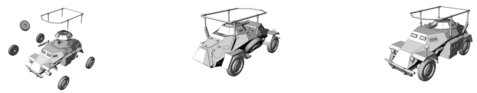 Sd.Kfz 223 - German Army - 28mm Scale - wargame3d