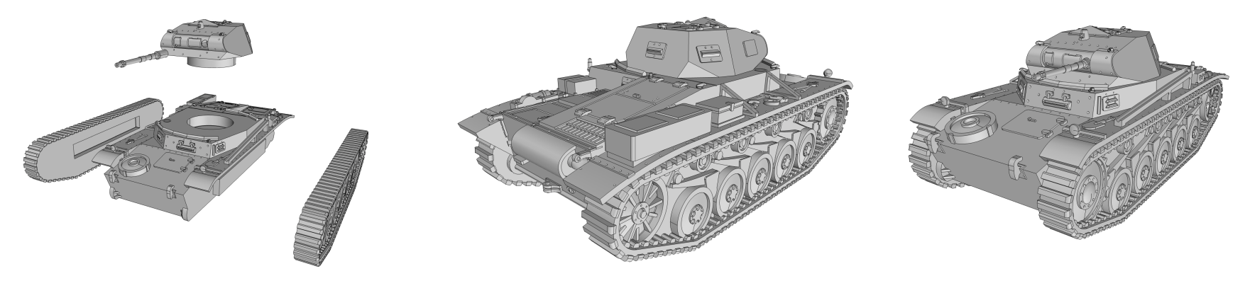 PZ.KPFW. II ausf C - German Army - 28mm Scale - wargame3d
