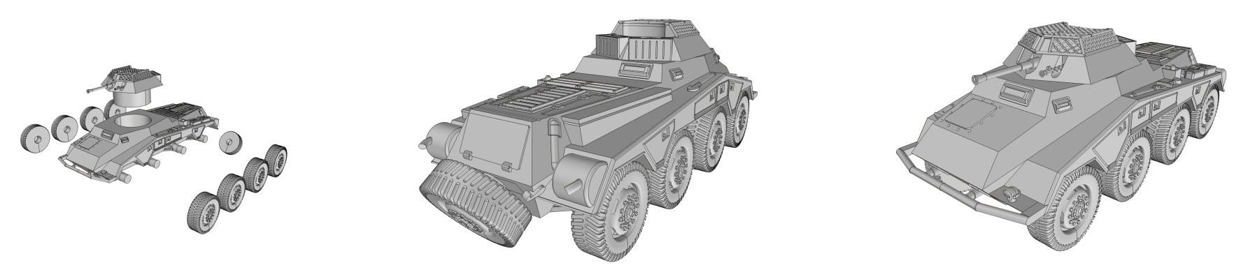 Sd.Kfz 234 1 - German Army - 28mm Scale - wargame3d