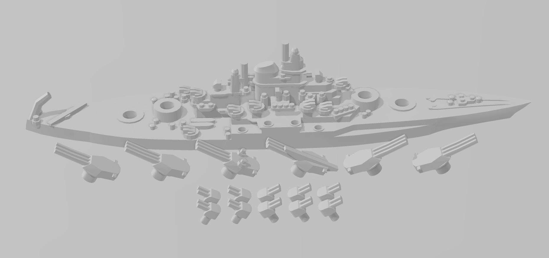 Tennessee - US Navy - Rotating Turret - Wargaming - Naval Miniature