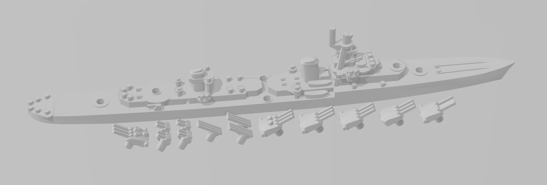 Emile Bertin - French Navy - Rotating Turret - Wargaming - Naval Miniature