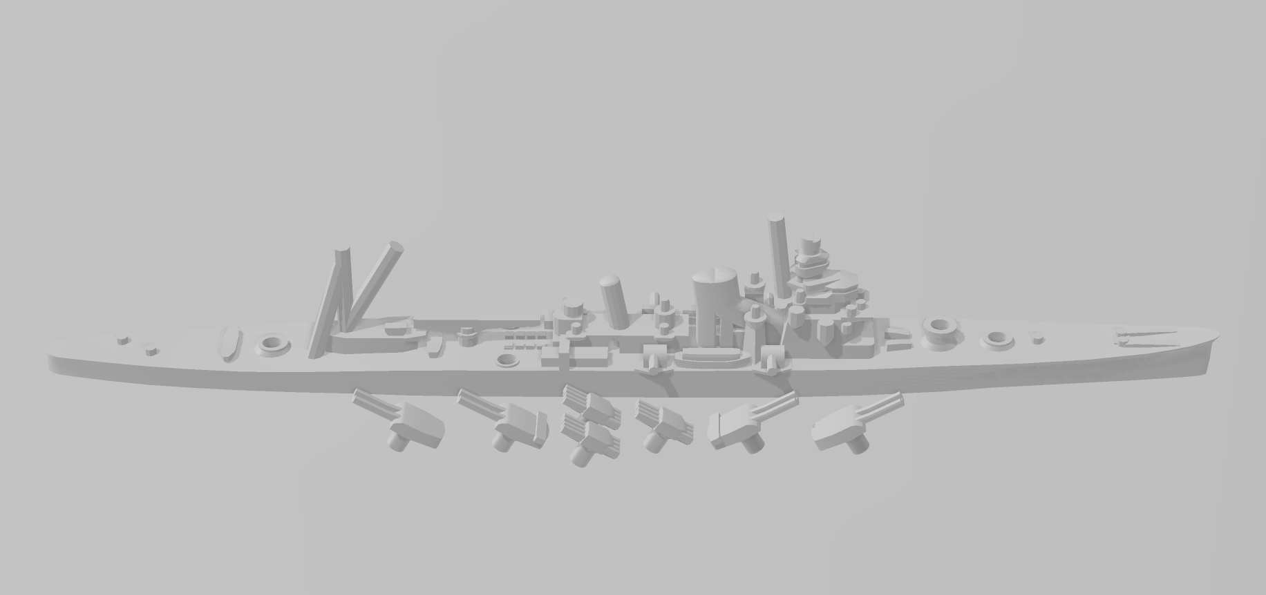 Furutaka - IJN - Japanese Navy - Rotating Turret - Wargaming - Naval Miniature