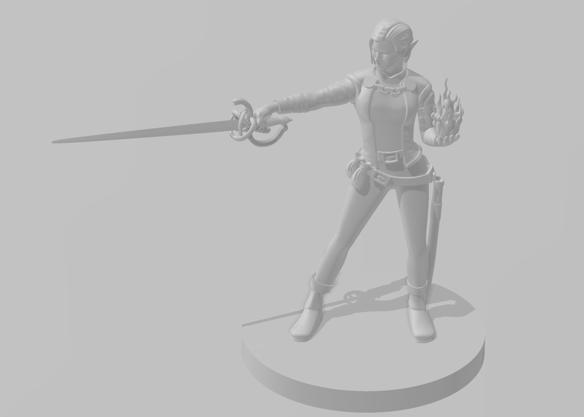 Elf Female Fey Hexblade Warrior - DND - Pathfinder - Dungeons & Dragons - RPG - Tabletop - mz4250- Miniature-28mm-1"Scale