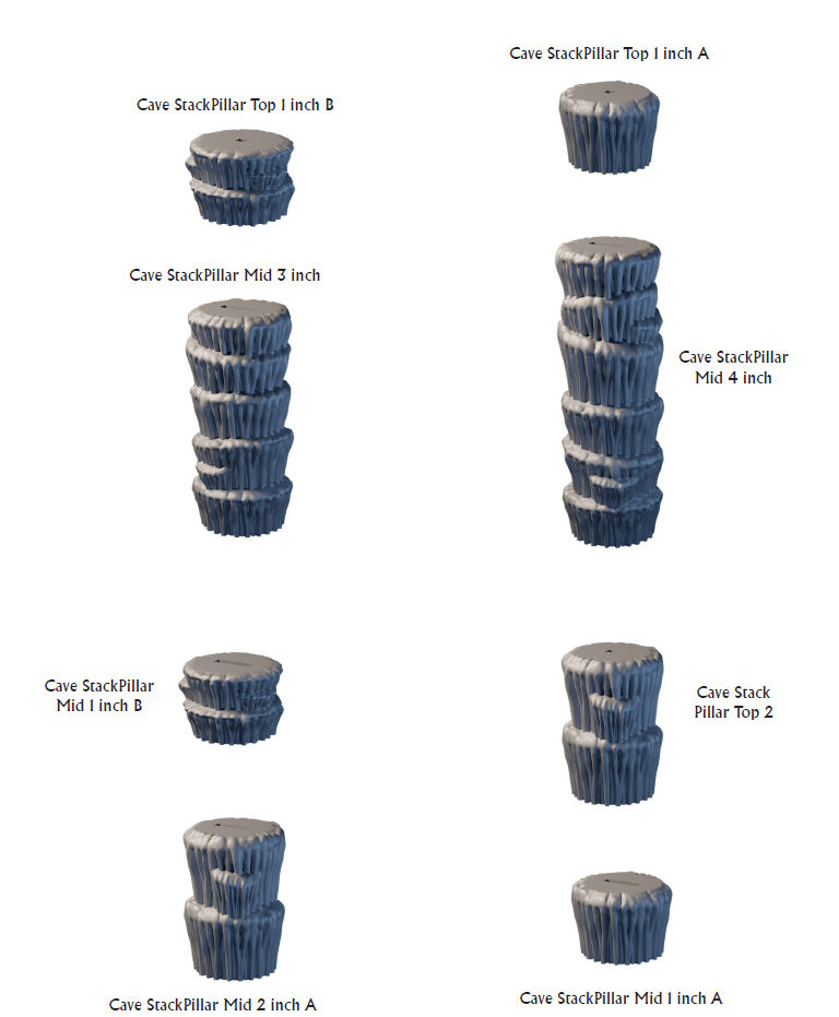 Cave Stacking Pillars - 28 mm / 1" - DragonLock - DND - Pathfinder - RPG - Dungeon & Dragons - Terrain - Fat Dragon Games