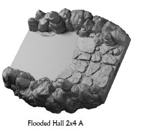 Flooded Caverns Halls - 28 mm / 1" - DragonLock - DND - Pathfinder - RPG - Dungeon & Dragons - Terrain - Fat Dragon Games