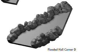 Flooded Caverns Halls - 28 mm / 1" - DragonLock - DND - Pathfinder - RPG - Dungeon & Dragons - Terrain - Fat Dragon Games