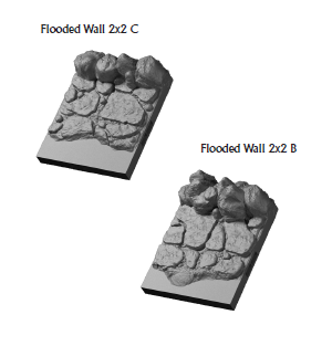 Flooded Caverns Walls 2x2 - 28 mm / 1" - DragonLock - DND - Pathfinder - RPG - Dungeon & Dragons - Terrain - Fat Dragon Games