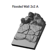Flooded Caverns Walls 2x2 - 28 mm / 1" - DragonLock - DND - Pathfinder - RPG - Dungeon & Dragons - Terrain - Fat Dragon Games