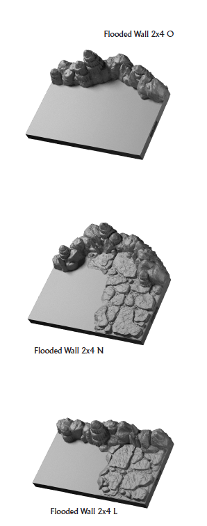 Flooded Caverns Walls 2x4 - 28 mm / 1" - DragonLock - DND - Pathfinder - RPG - Dungeon & Dragons - Terrain - Fat Dragon Games